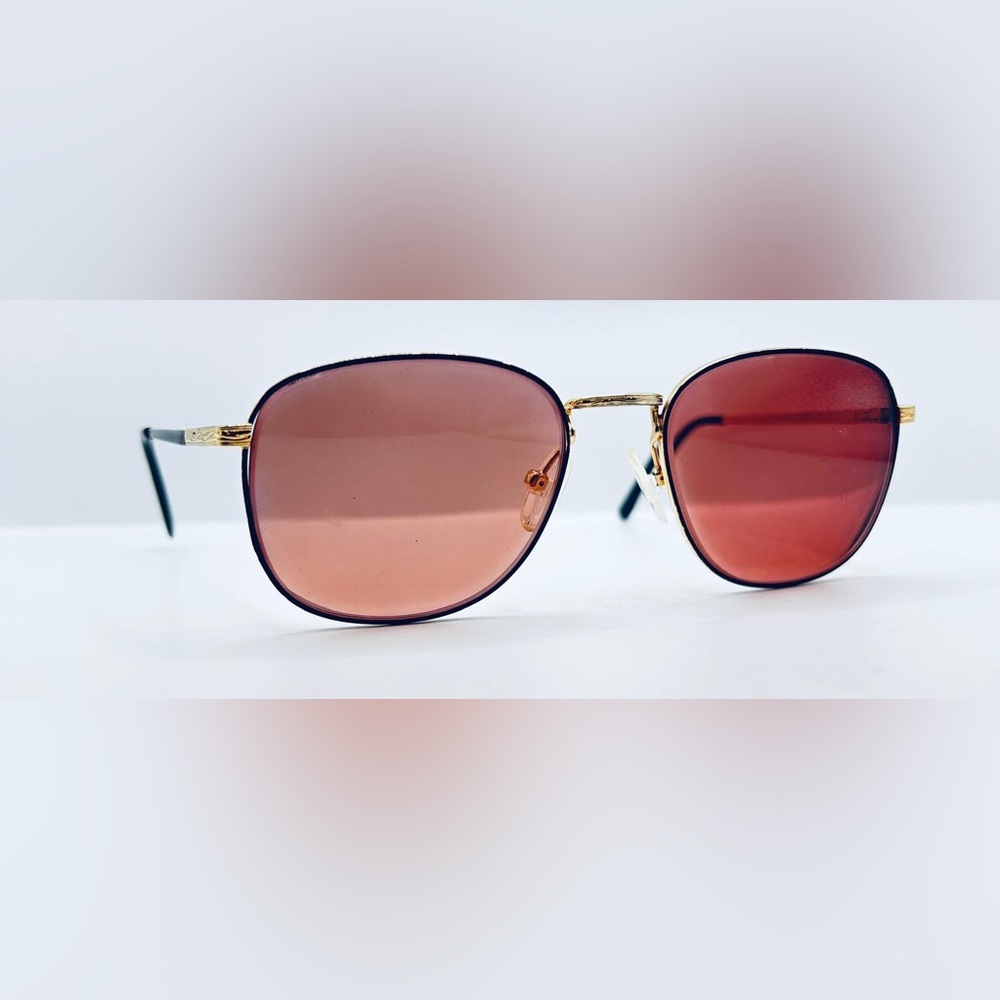 Vintage Boardroom Classic Black Gold Oval Sunglasses Frames Only